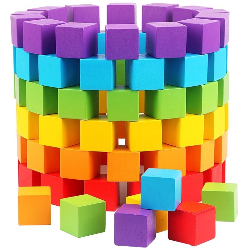 Board Game Recommendation - 30Pcs/lot 2X2CM Wooden Colorful Cubes Building