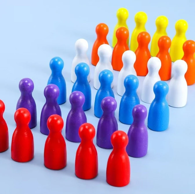 100 Pcs Colorful Wooden Chess  - Board Game Root 评论和价格